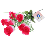 Цветы искусственные 30см «Розы» 5 цветков розовые