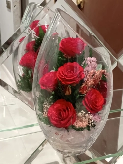 натуральные цветы в стекле, вакуум