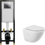 Комплект унитаза BelBagno Amanda BB051CHR+BB051SC с инсталляцией Cersanit Black 35 S-IN-BLACK-Cg-w с сиденьем Микролифт и клавишей смыва Хром