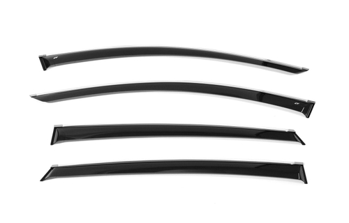 Дефлекторы боковых окон Cobra Tuning на Chevrolet Malibu Sd 2015 хромированный молдинг арт.C33715CR