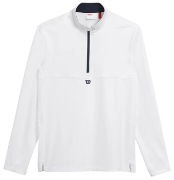 Мужская теннисная футболка теннисная Wilson Elevate Performance 1/2 Zip - белый