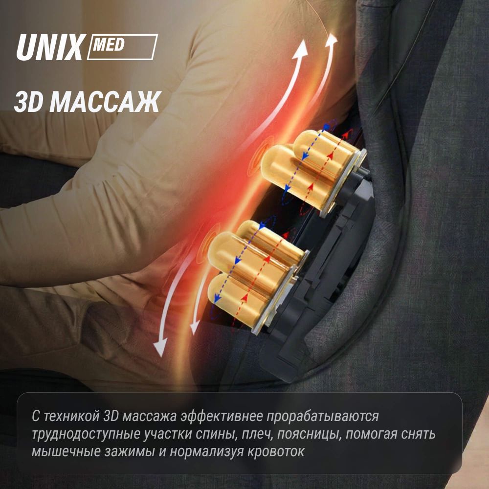 Массажная накидка UNIX Премиальная / Elite 3D Care Black