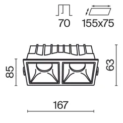 Встраиваемый светильник Альфа / Alfa LED 30 Вт 4000 К 36° Technical dl043-02-15w4k-sq-w