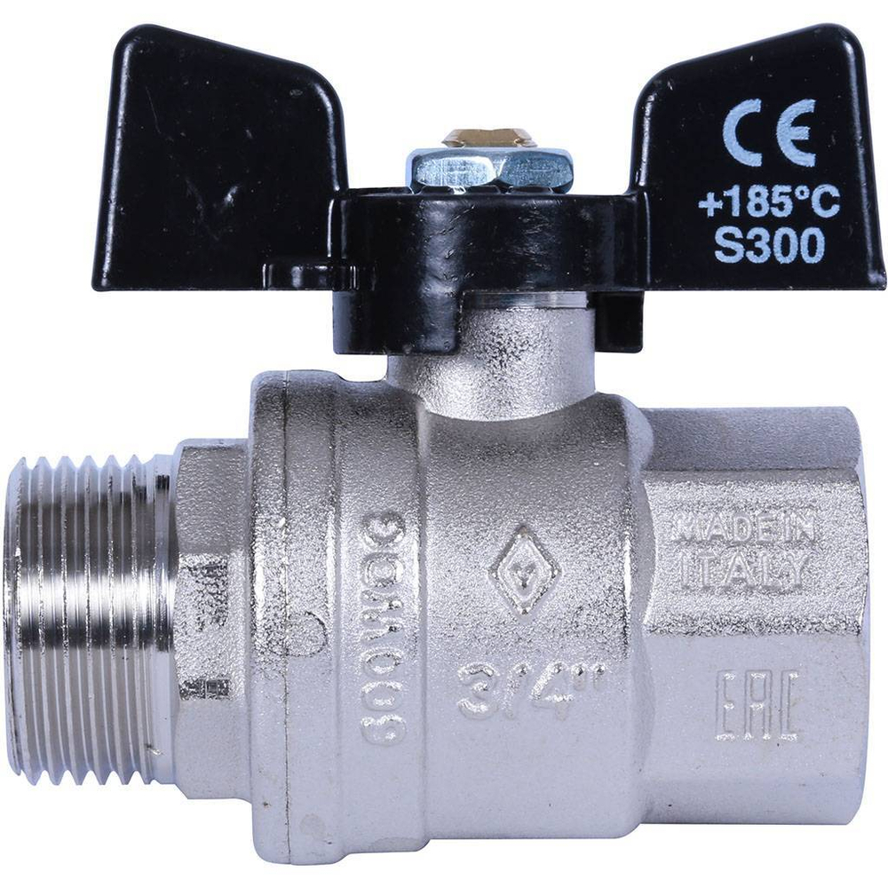Кран шаровой Bugatti Oregon 3/4" внутренняя-наружная (бабочка)
