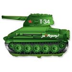 Шар (31"/79 см) Фигура, Танк T-34, Зеленый 1 шт.
