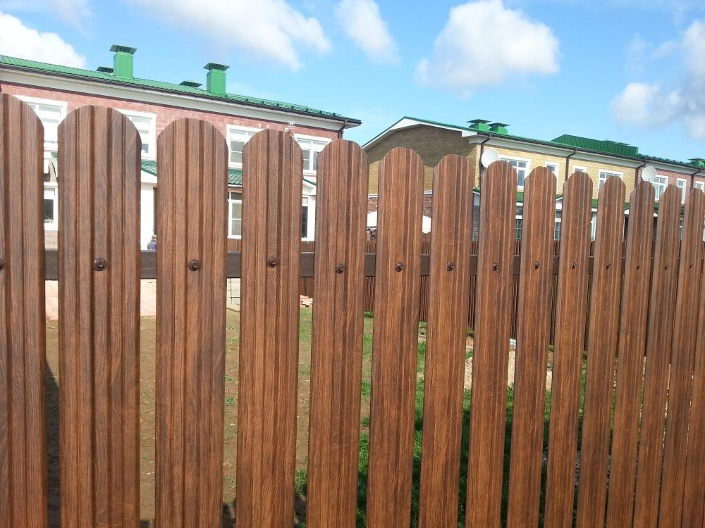 Штакетник полукруглый фигурный 100мм (Printech-Дуб-0,45)