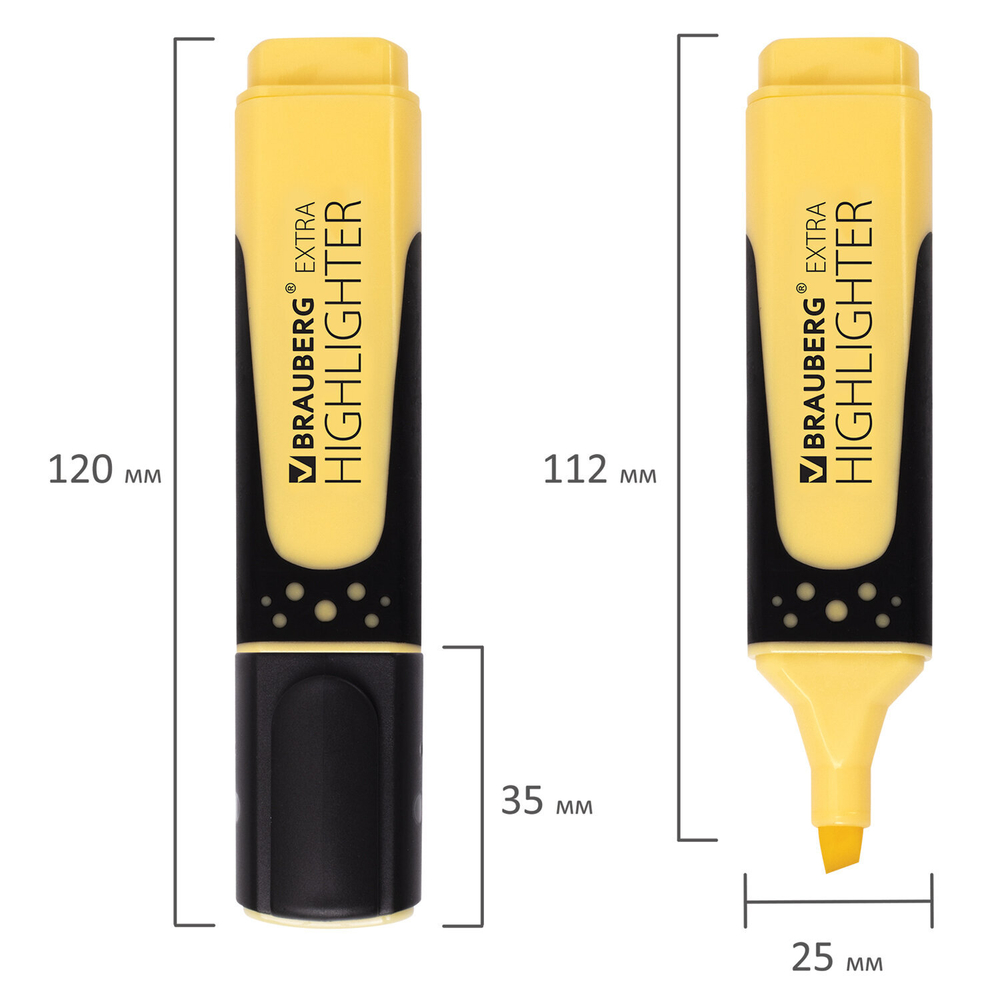 Набор текстовыделителей BRAUBERG 6 шт., АССОРТИ, "EXTRA PASTEL", прорезиненный корпус, линия 1-5 мм, 151757