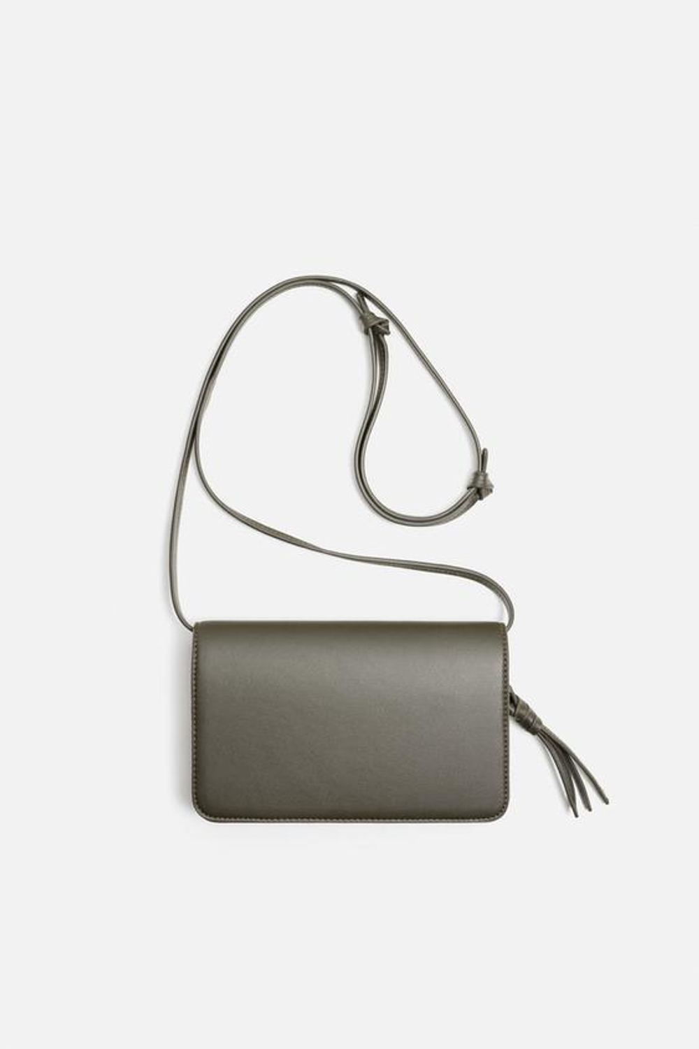 ZARA ОДНОТОННАЯ СУМКА ЧЕРЕЗ ПЛЕЧО, ЗЕЛЕНЫЙ