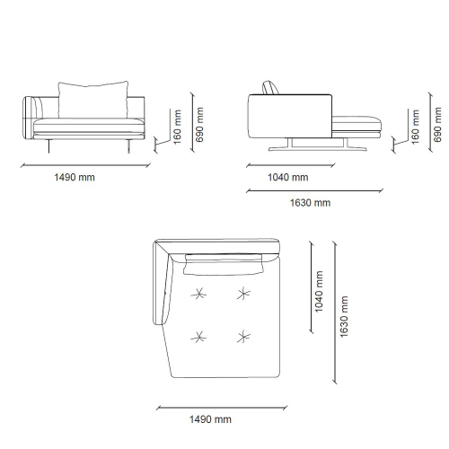 Лаунж широкий правый ENZA HOME DAKAR EH72414