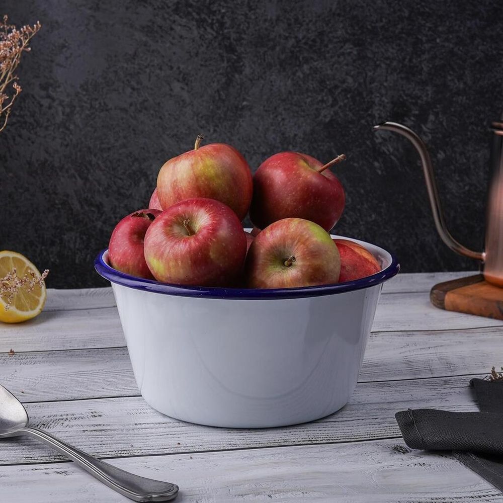 Салатник 1500 мл d 18,6 см h9,4 см Blue Rim эмалированая сталь SUNNEX [1]