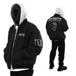 Купить Бомбер Heartz Intruder v1.1 Oversized Embroidered Hooded Черная Бомбер Heartz Intruder v1.1 Oversized Embroidered Hooded Черная
