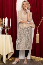 Платье-туника кружевное Ортея (бежевое) П14754-10М LT Collection