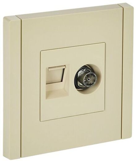 Розетка 2-м TV+RJ45 кат.6 FORTE&PIANO FP437 ваниль IEK FP-AK20-2-K10