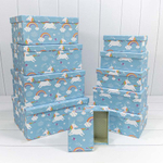 Коробка 34х26х15.3 см Набор 10 шт "Единороги на голубом фоне" (Голубой)