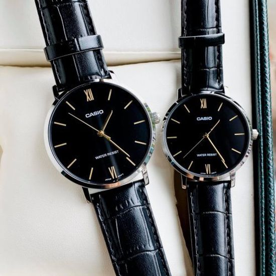 Парные часы Casio Standard: MTP-VT01L-1B и LTP-VT01L-1B