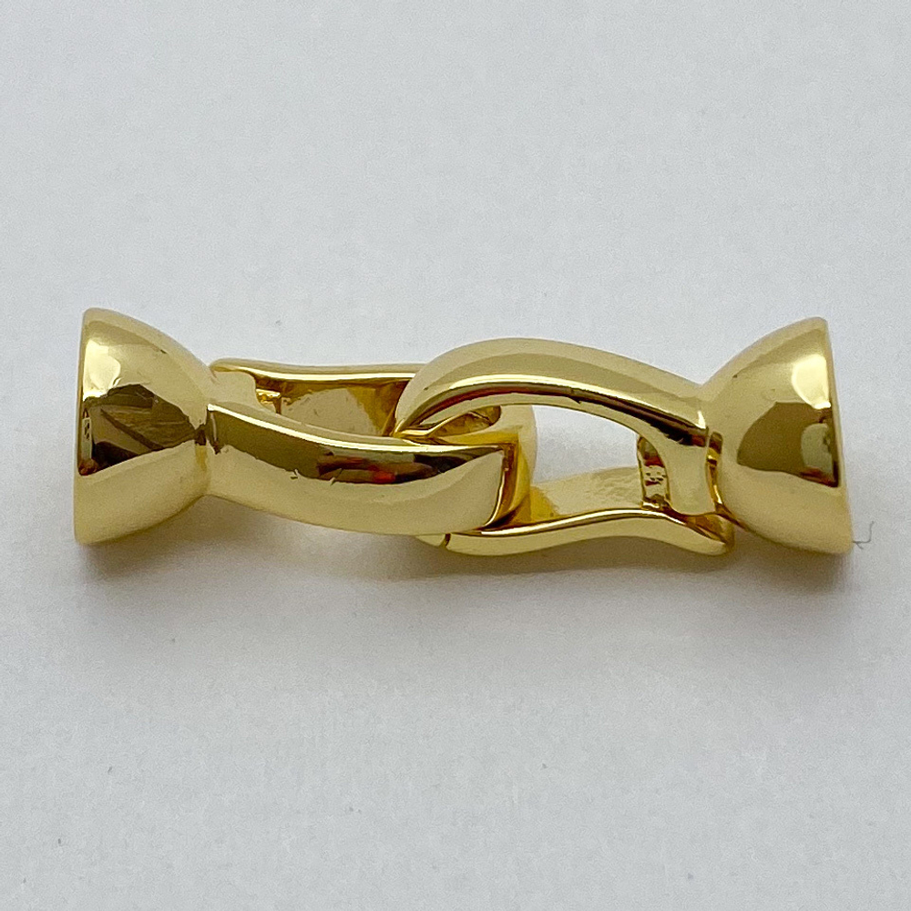 Замок, цвет золото, размер концевиков 14*7 мм, общая длина в застегнутом виде 25 мм, цена за 1 шт