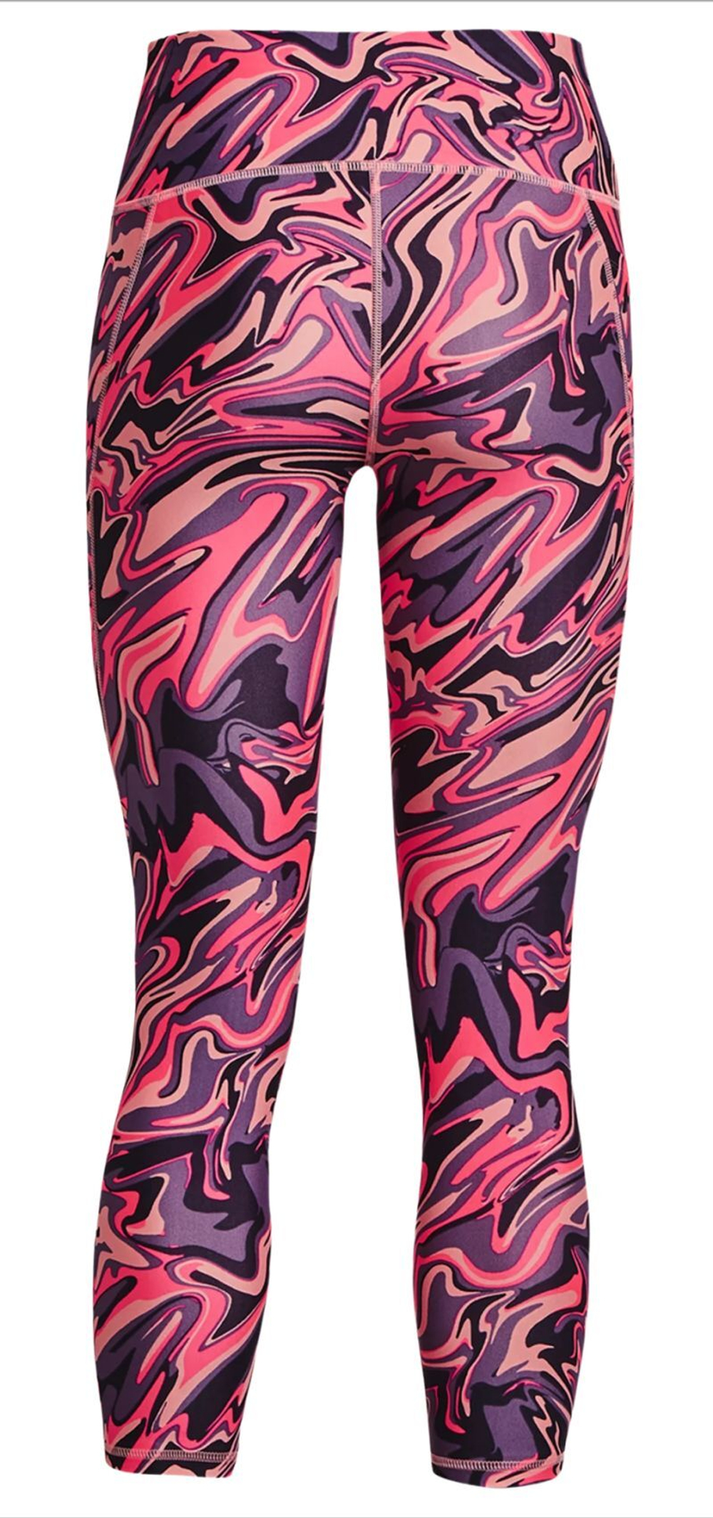 Леггинсы Under Armour Women's HeatGear No-Slip Waistband Printed Ankle Leggings - posh pink/tux purple