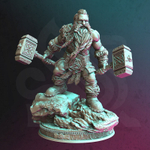 Дворф Дуэргар Воин Паладин Варвар Файтер Рыцарь миниатюра для dnd, днд, pathfinder, фентези, Настольная игра, НРИ, Варгейм, РПГ