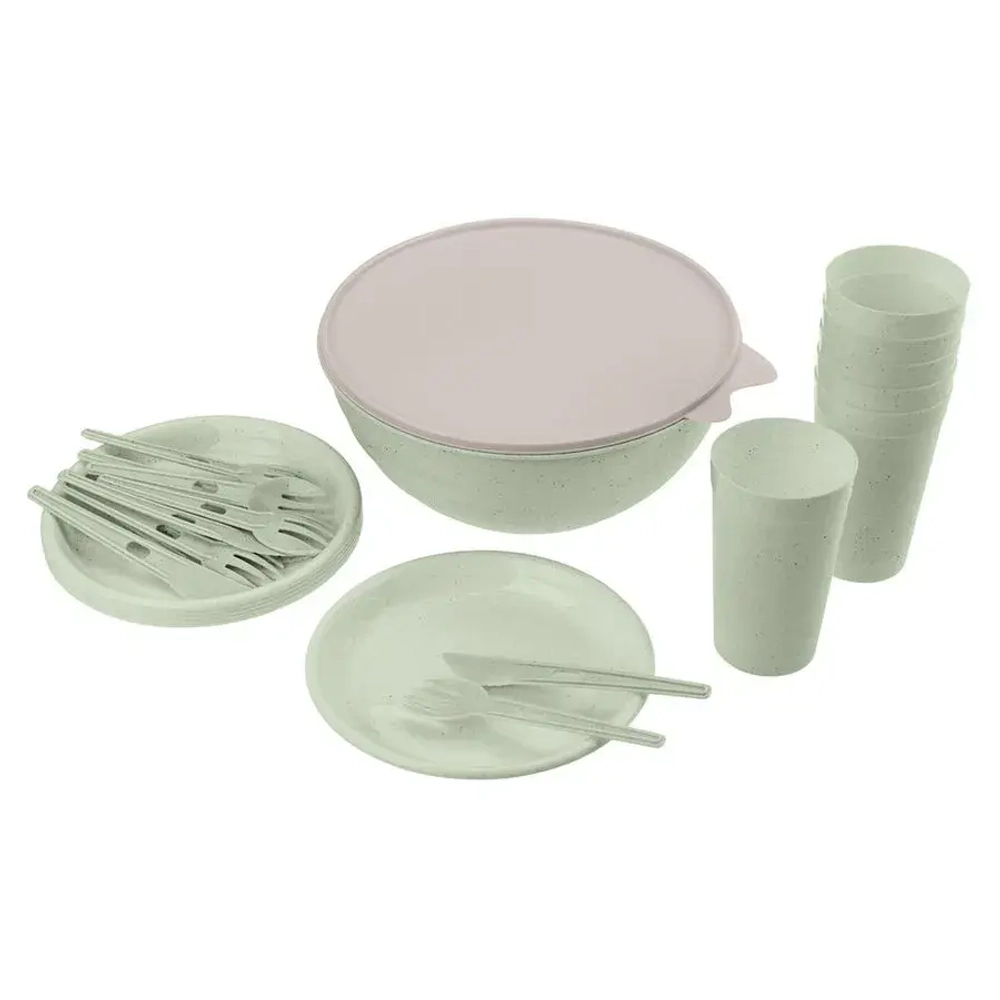 КОМПЛЕКТ (НАБОР) ДЛЯ ПИКНИКА STANDARD, 25 ПРЕДМЕТОВ НА 6 ПЕРСОН (Зеленый (комплект 6 шт)