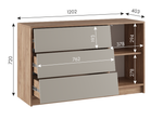 Комод Ева 120х72х40,3 см с дверцей и 3 ящиками вместительный