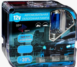 Автолампа H1 12V 55W (P14,5s) ParusAuto  +30% SKY BLUE EXTRA VISION (BOX) 31250SB/EV+30 к-т