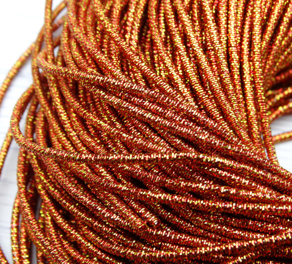 ТМ020НН1 Трунцал (канитель) металлизированный МИКС, цвет: оранжевый, размер: 1,5 мм, 5 гр.