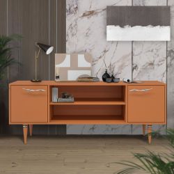 Тумба под ТВ Арт Колор matte 155см Классик Сильвер Томленый оранжевый матовый