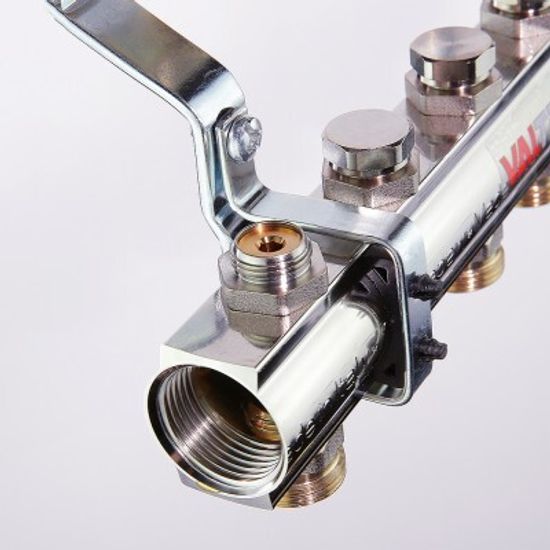 Коллекторный блок Valtec 1"х3/4" 12 выходов (латунь) VTc.594.EMNX.0612