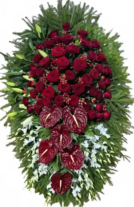 Венок из живых цветов №02