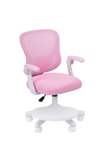 Кресло детское компьютерное CHAIRMAN CH106 розовый, с подножкой