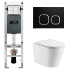Унитаз с инсталляцией WeltWasser AMBERG 350 ST + SALZBACH 043 GL-WT + AMBERG RD-BL