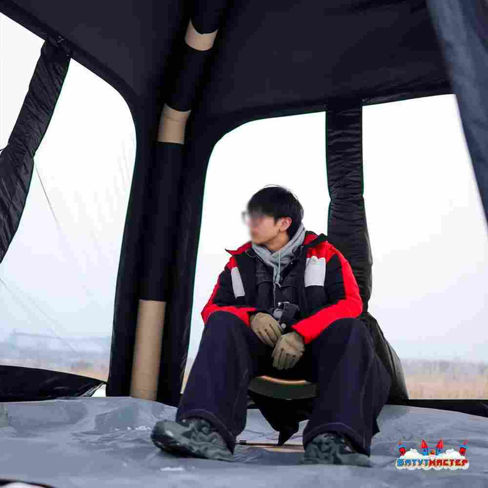 Пневмокаркасная палатка-шатёр «Снежный Очаг» 3×3×2,3 м — из ПВХ, морозостойкая