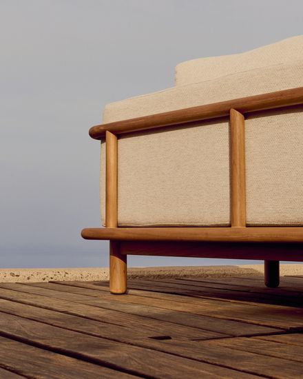 3-местный диван Turqueta из массива тикового дерева 230 см Испания