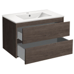 Тумба под раковину Vincea Gio 800 подвесная, 2 выкатных ящика soft-close, R.Oak