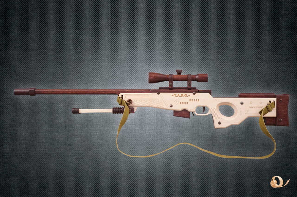 Снайперская винтовка AWP от TARG - деревянный конструктор, сборная модель, 3d пазл