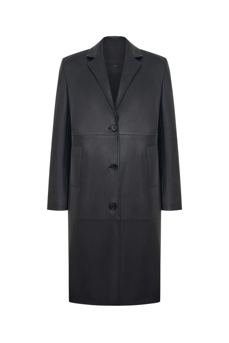 Плащ из натуральной кожи, Черный