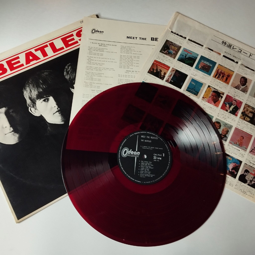 Винтажная виниловая пластинка LP The Beatles Meet The Beatles (Japan 1966) (No Obi) (Red Wax Vinyl) I Saw Her Standing There