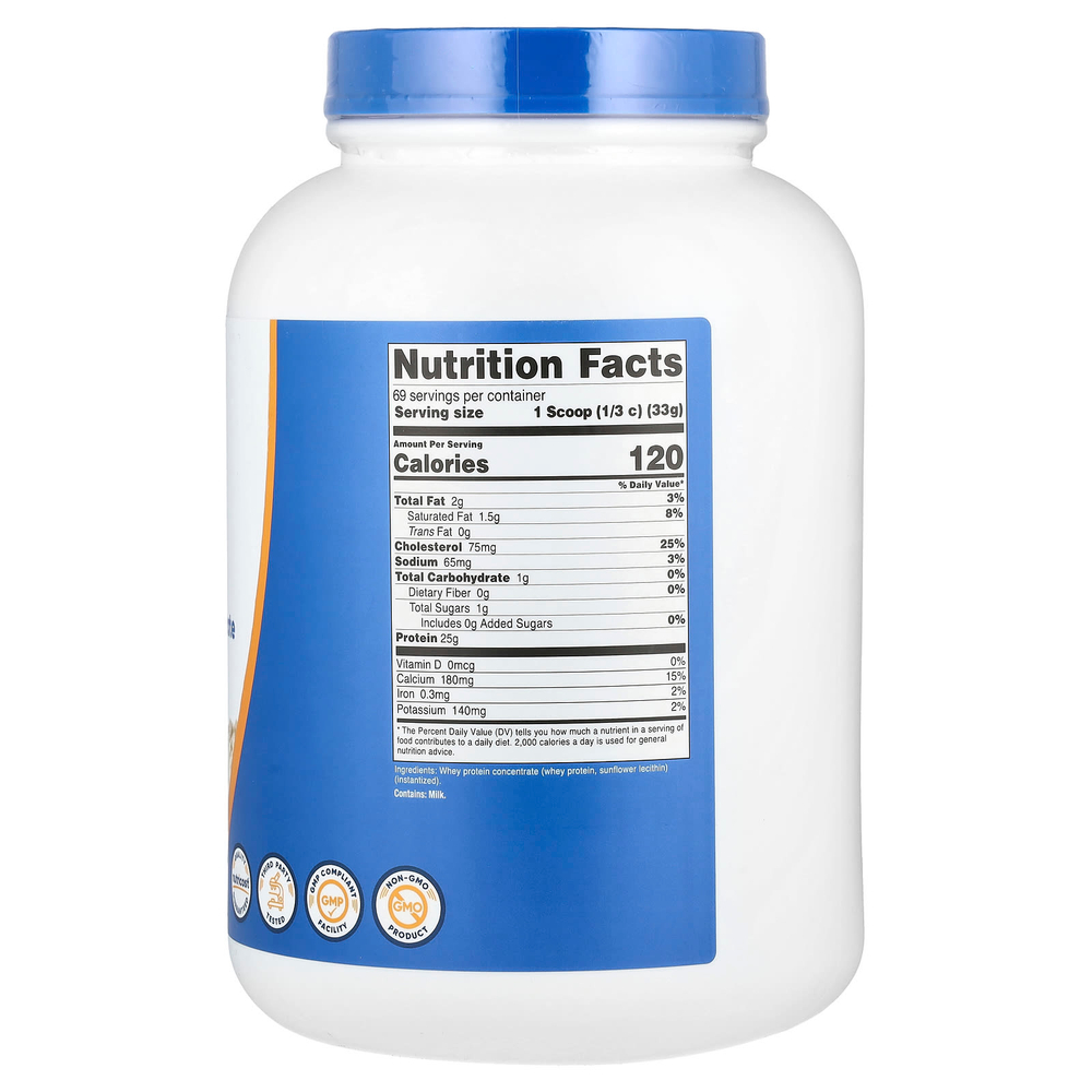 Nutricost, Концентрат сывороточного протеина, без добавок, 2268 г (5 фунтов)