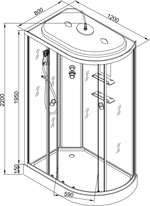 Душевая кабина AvaCan EM 1512 L с электрикой