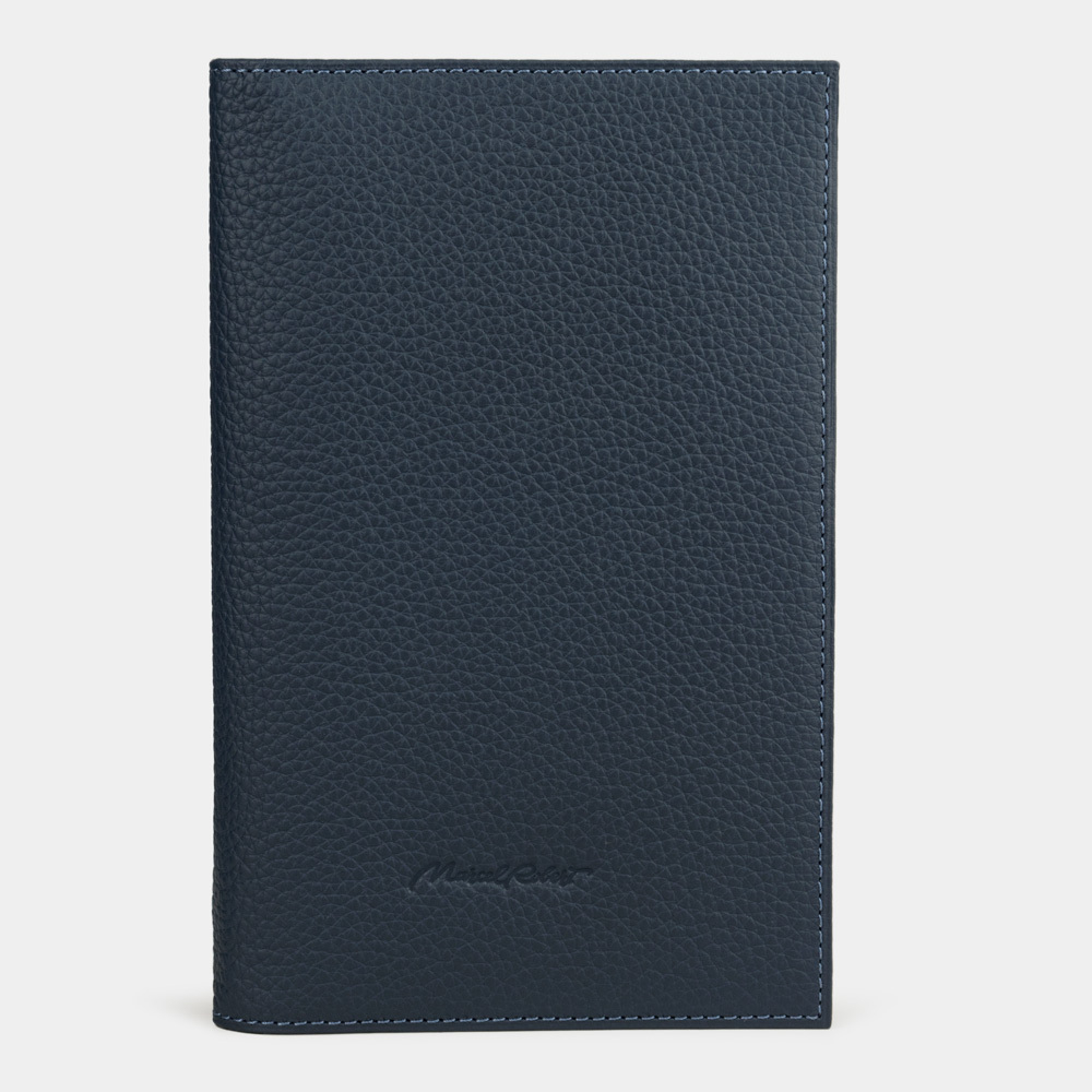 Кошелек мужской кожаный, теленок синего цвета