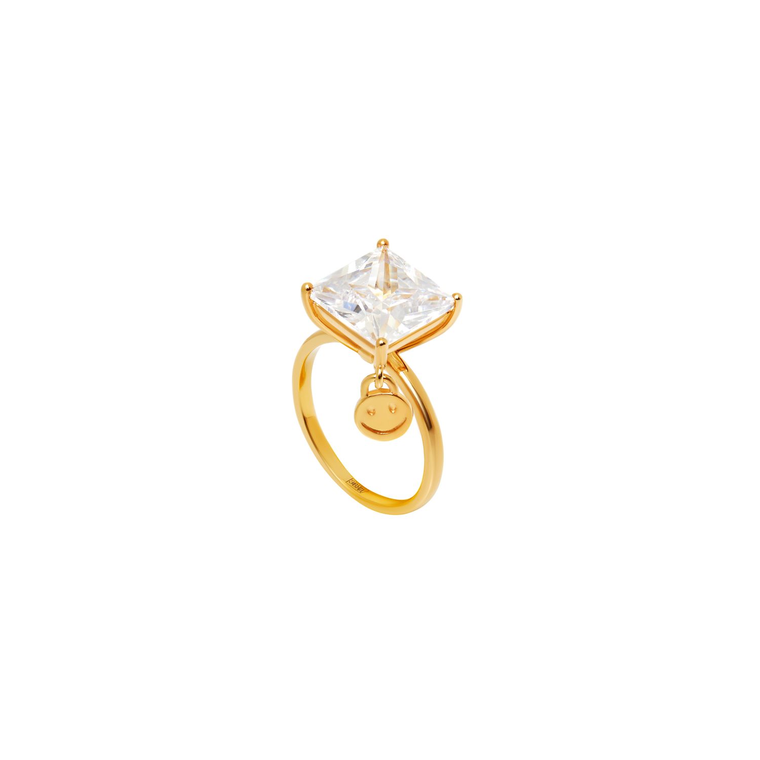 Кольцо Crystal Square Smile Ring