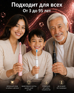 МИР ПЕПТИДОВ звуковая щетка IPX 7 щетина средняя розовая