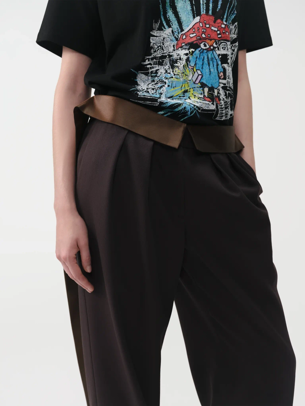 Брюки с декоративной лентой OLA OLA