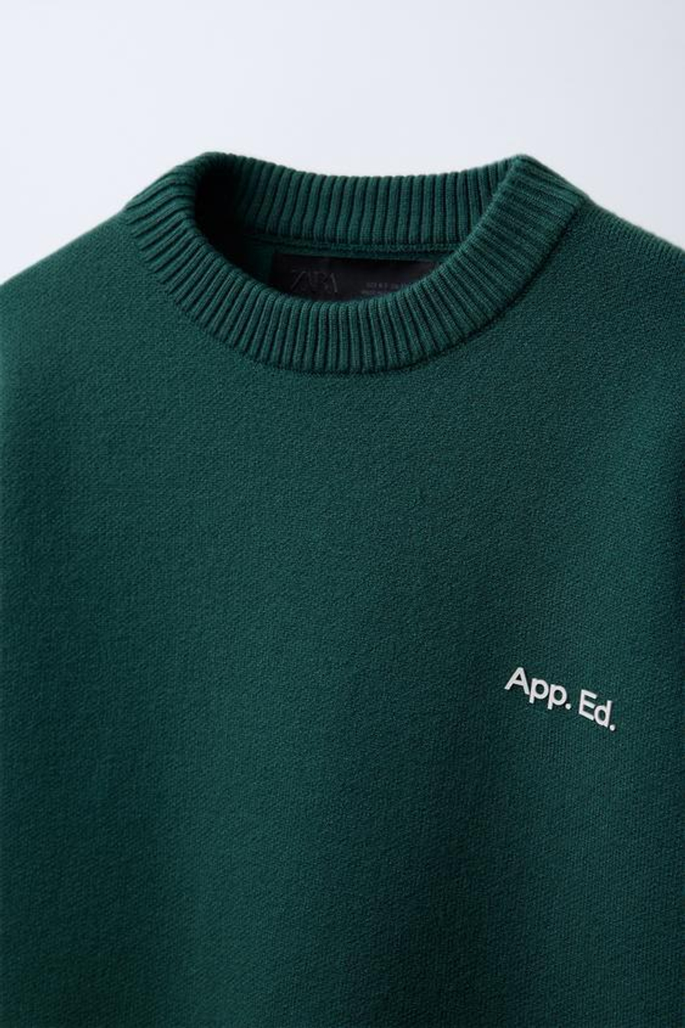 ZARA СВИТЕР ИЗ МЯГКОГО ТРИКОТАЖА, ЗЕЛЕНЫЙ