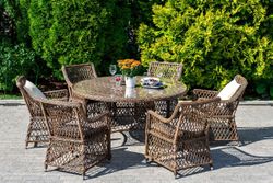 "Эспрессо-150 L" обеденная группа плетеная, цвет коричневый