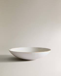 Zara Home тарелка глубокая из каменной керамики, цвет бежевый, 22 см