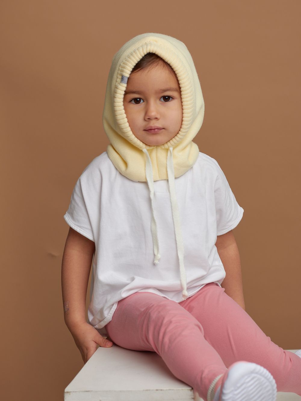 Капор вязаный утепленный ЭЛЬФ (Груша)