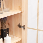 Шкаф витрина, 113х32х128, Бритта, 2 двери 4 ящика, сервант, деревянная, в прозрачном лаке, Dipriz