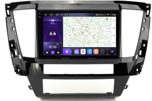 Магнитола для Mitsubishi Pajero Sport 3 2020-2024, Montero Sport (прямоугольный климат, рамка 9) - Kuberg EW-9638-2 QLed+2K, Android 12, Быстрая, CarPlay, 4G SIM-слот