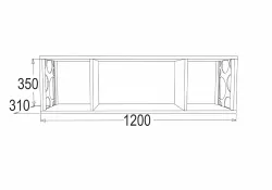 Полка навесная № 1 "Омега-16" (анкор светлый/анкор темный), ЛДСП, Фант-мебель